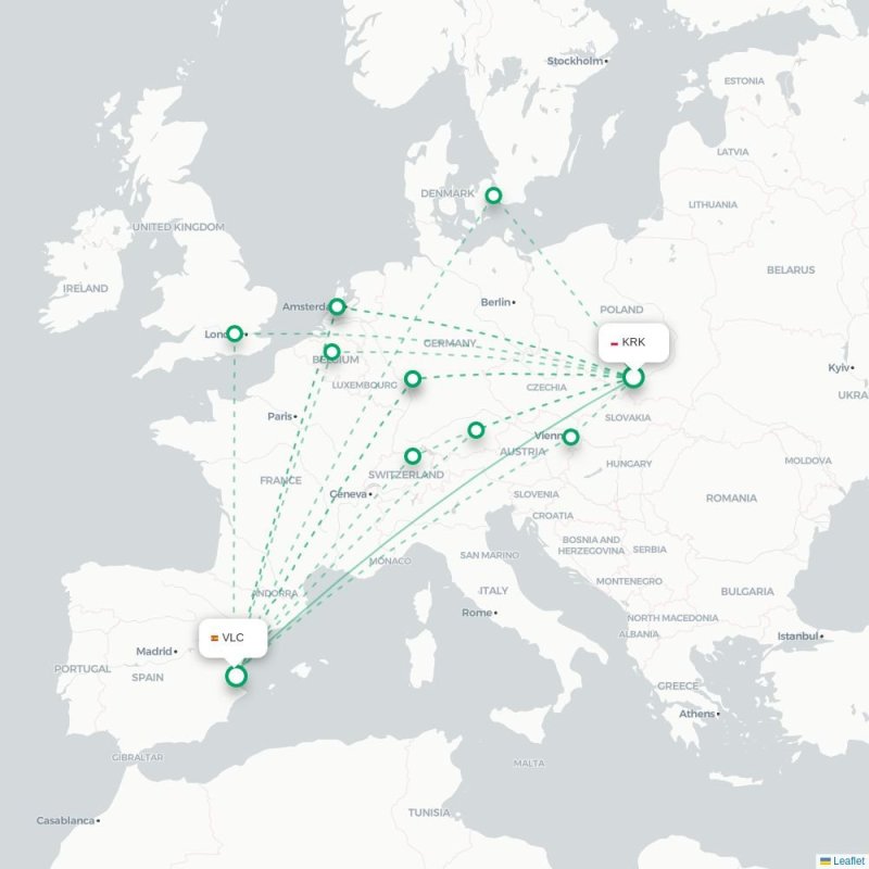 KRK - VLC route map