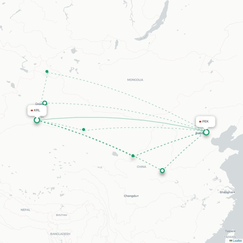 KRL - PEK route map