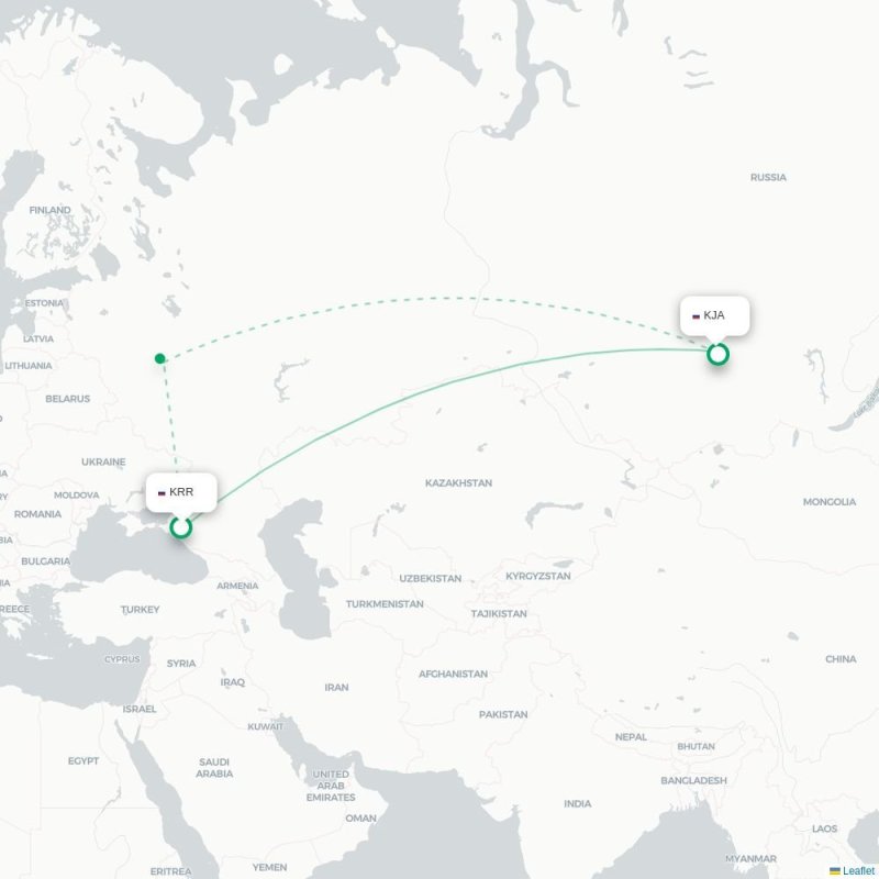 KRR - KJA route map