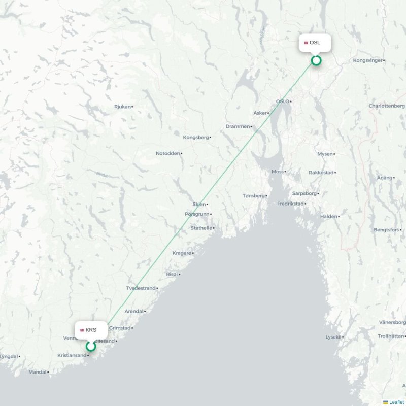 KRS - OSL route map