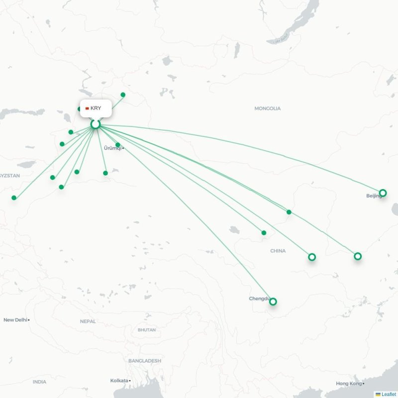 KRY - ZFL route map
