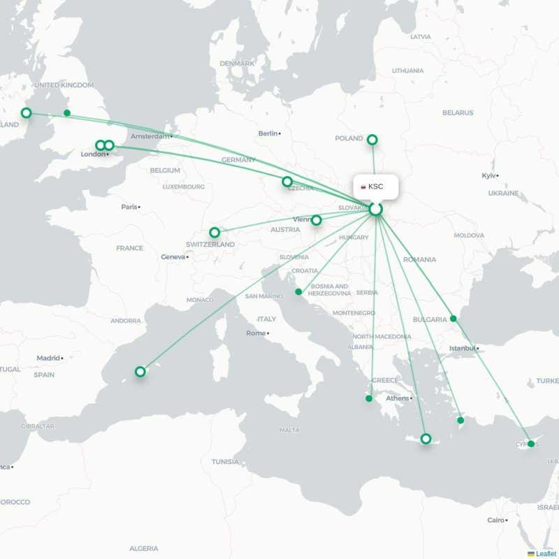 KSC - DUB route map