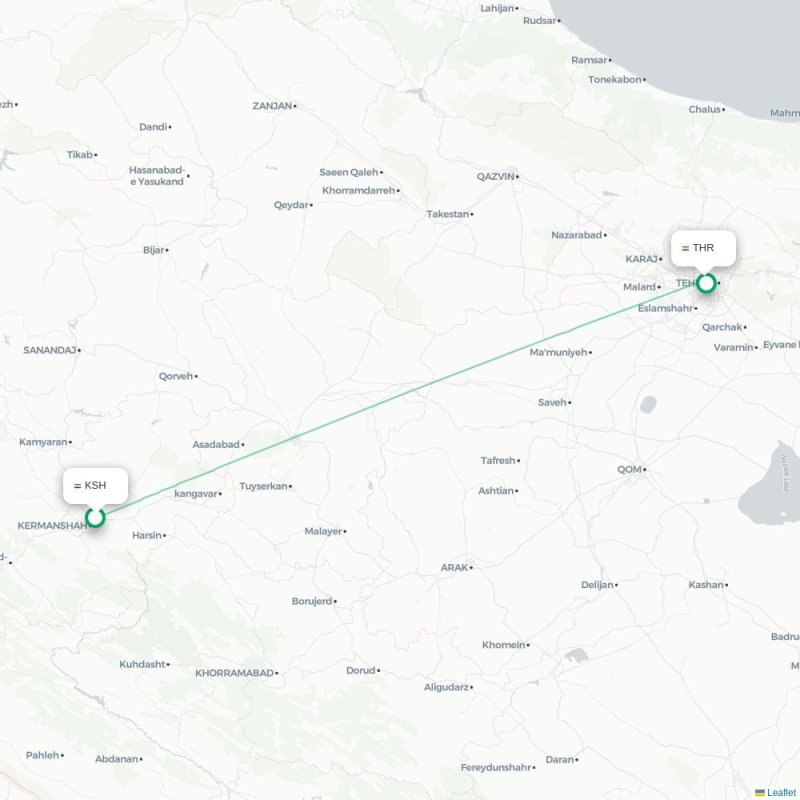 KSH - THR route map