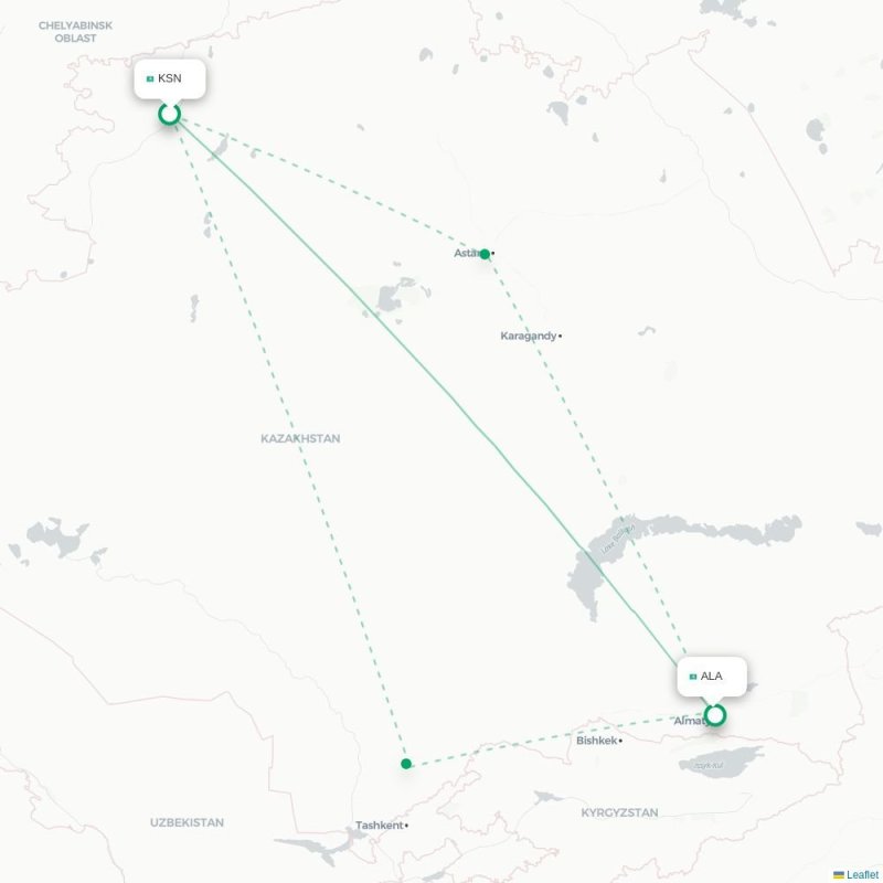 KSN - ALA route map