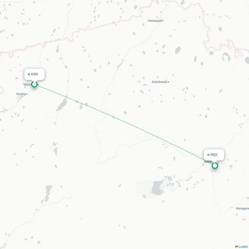 KSN - NQZ route map