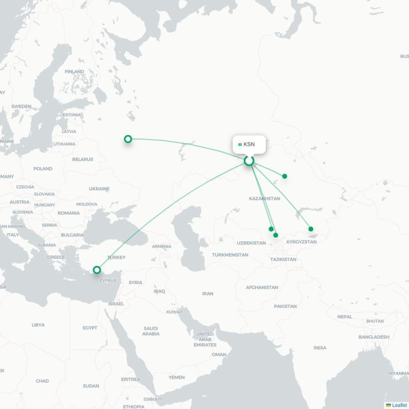 KSN - TAS route map