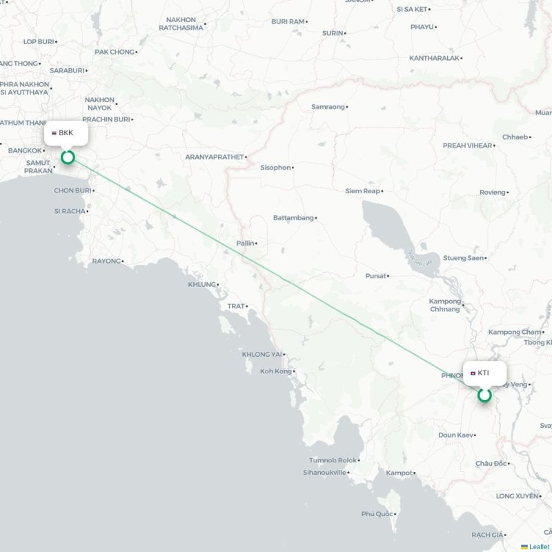 KTI - BKK route map