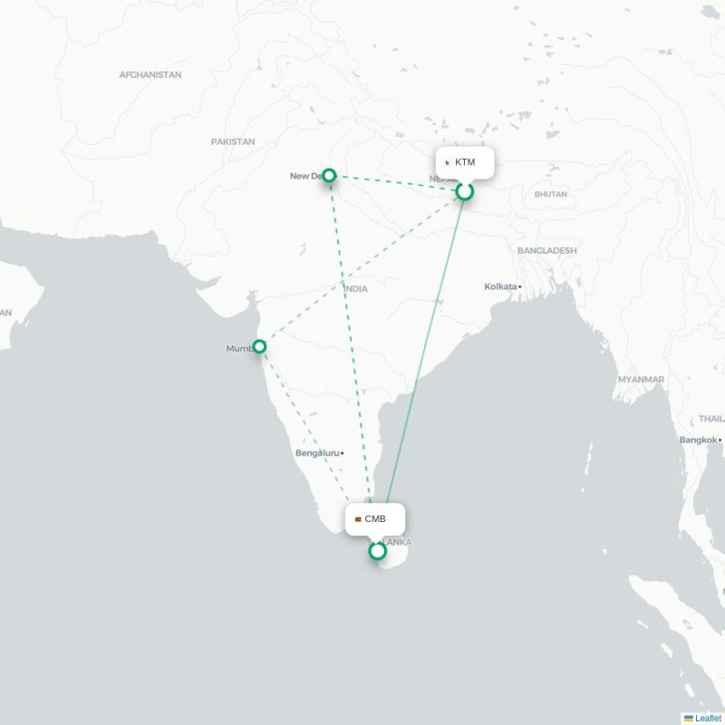 KTM - CMB route map