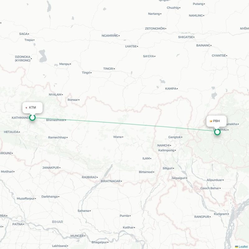 KTM - PBH route map