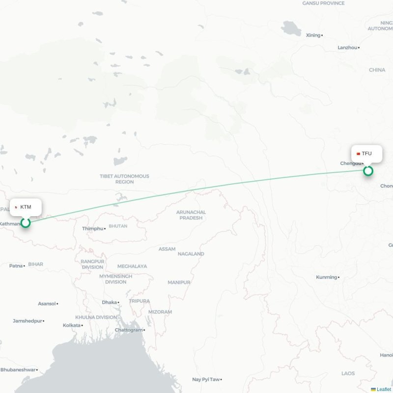 KTM - TFU route map