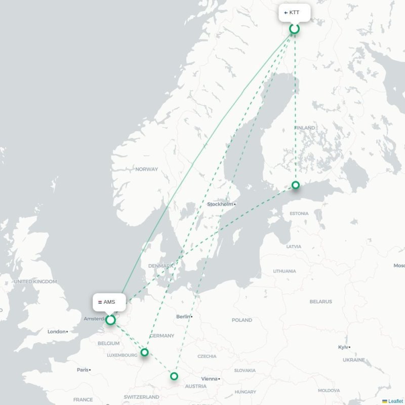 KTT - AMS route map