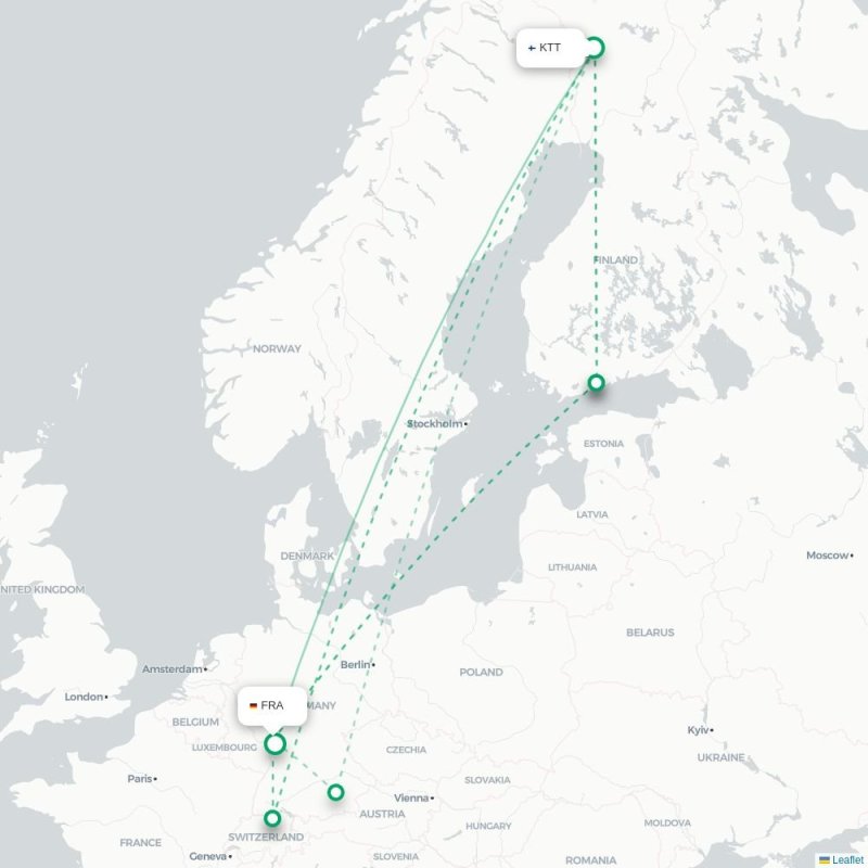 KTT - FRA route map