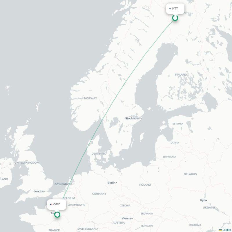 KTT - ORY route map