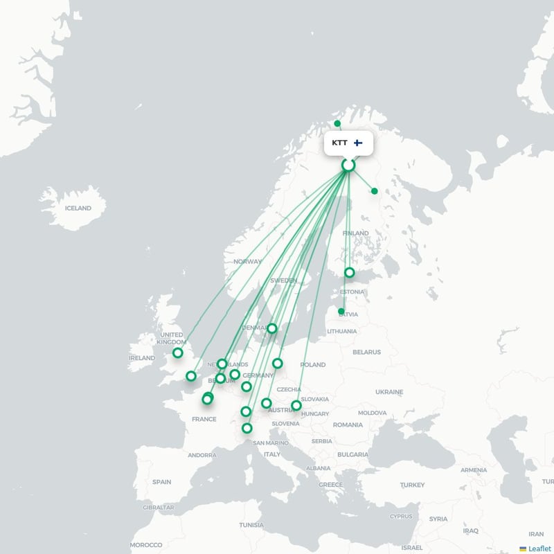Route map Kittila  KTT airport