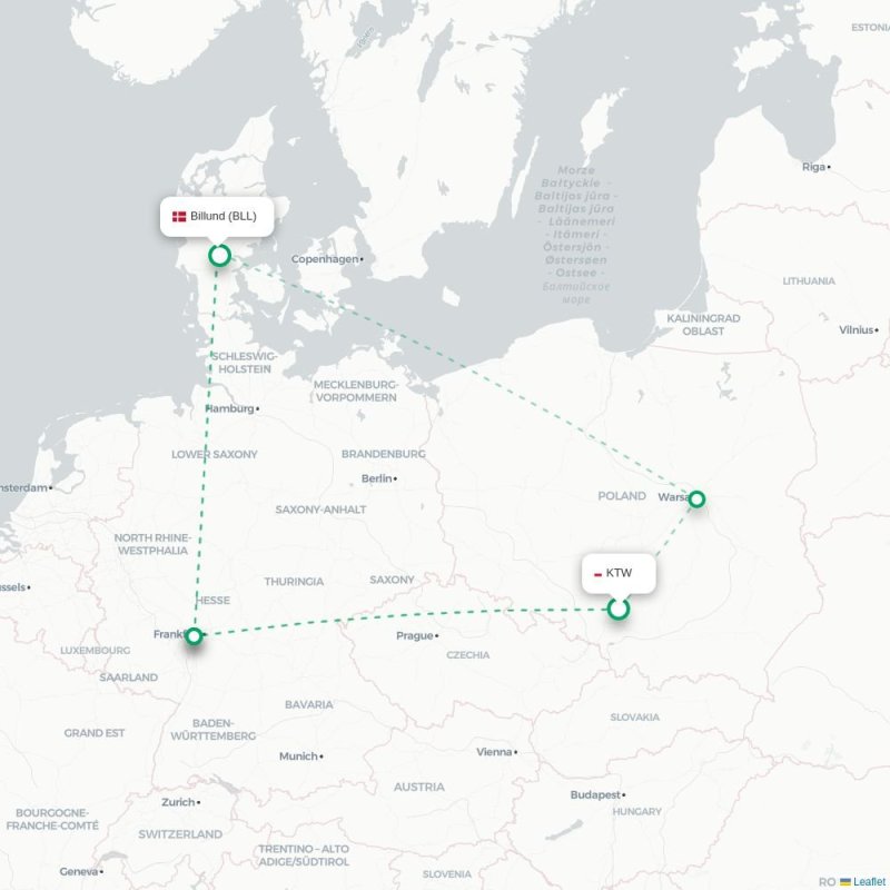 KTW - BLL route map