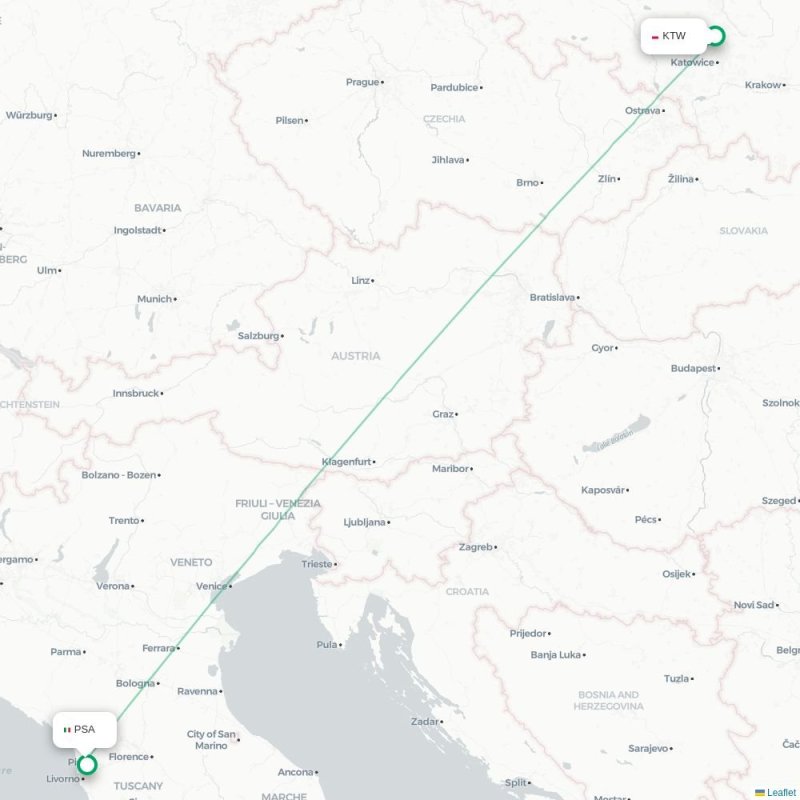 KTW - PSA route map