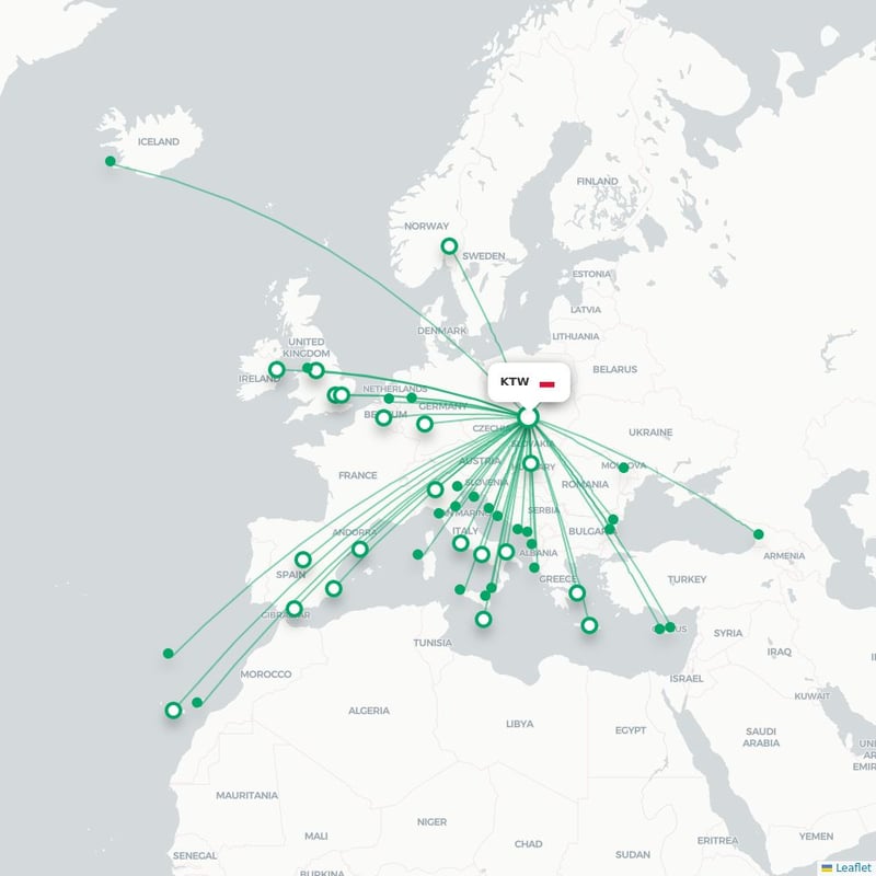 Route map Katowice  KTW 