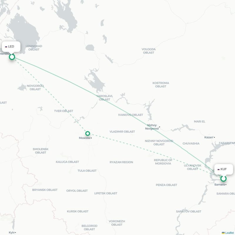 KUF - LED route map