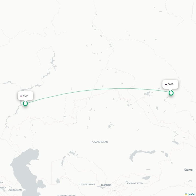 KUF - OVB route map