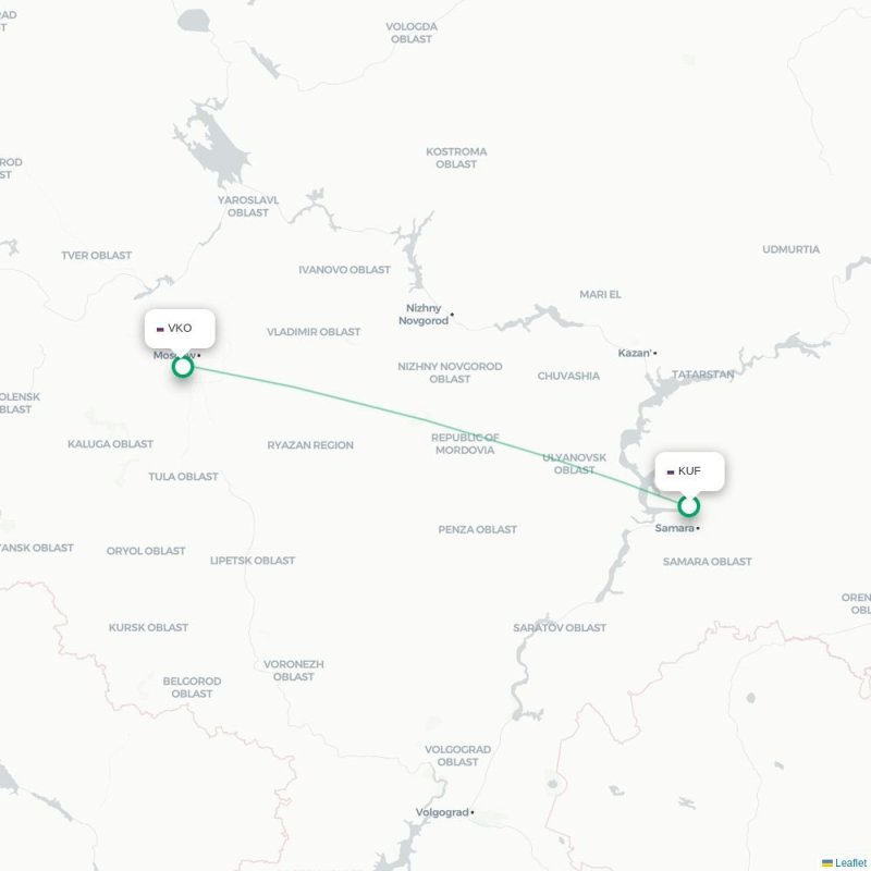 KUF - VKO route map