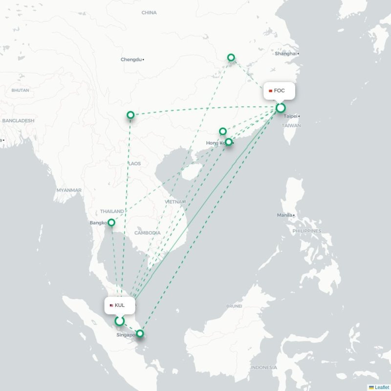 KUL - FOC route map