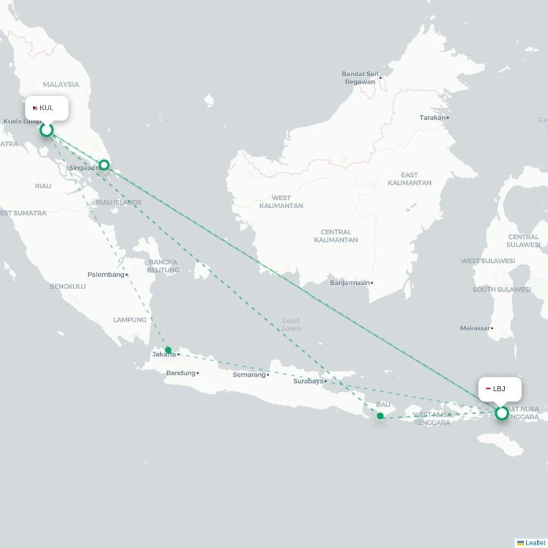 KUL - LBJ route map