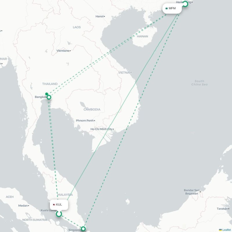 KUL - MFM route map