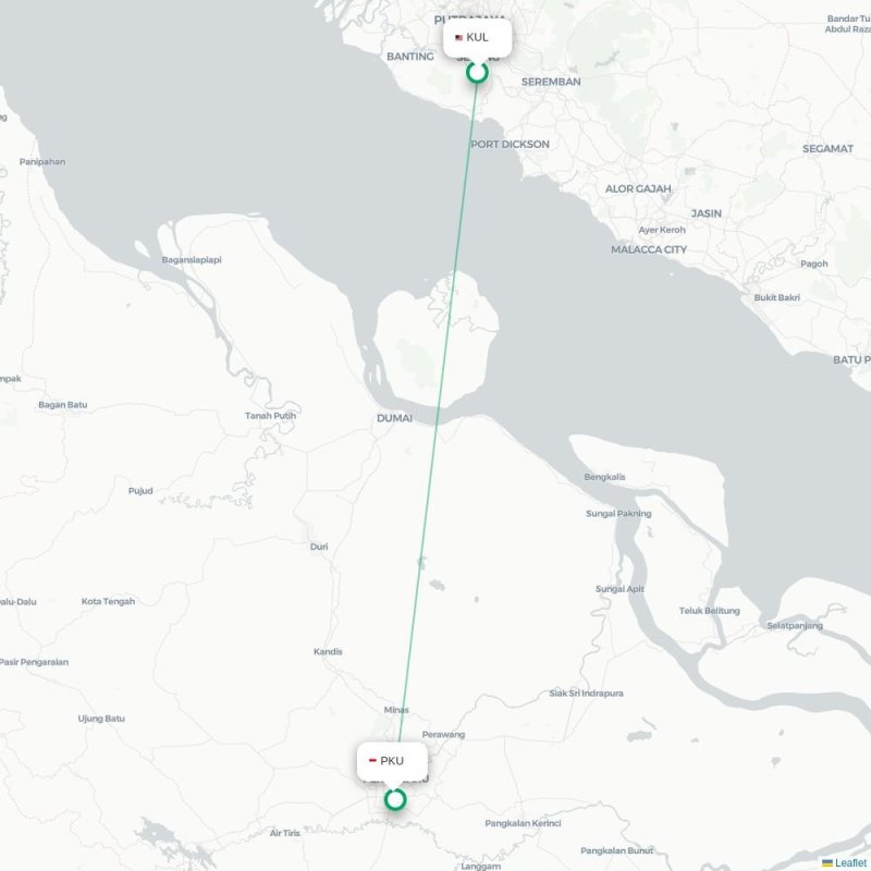 KUL - PKU route map