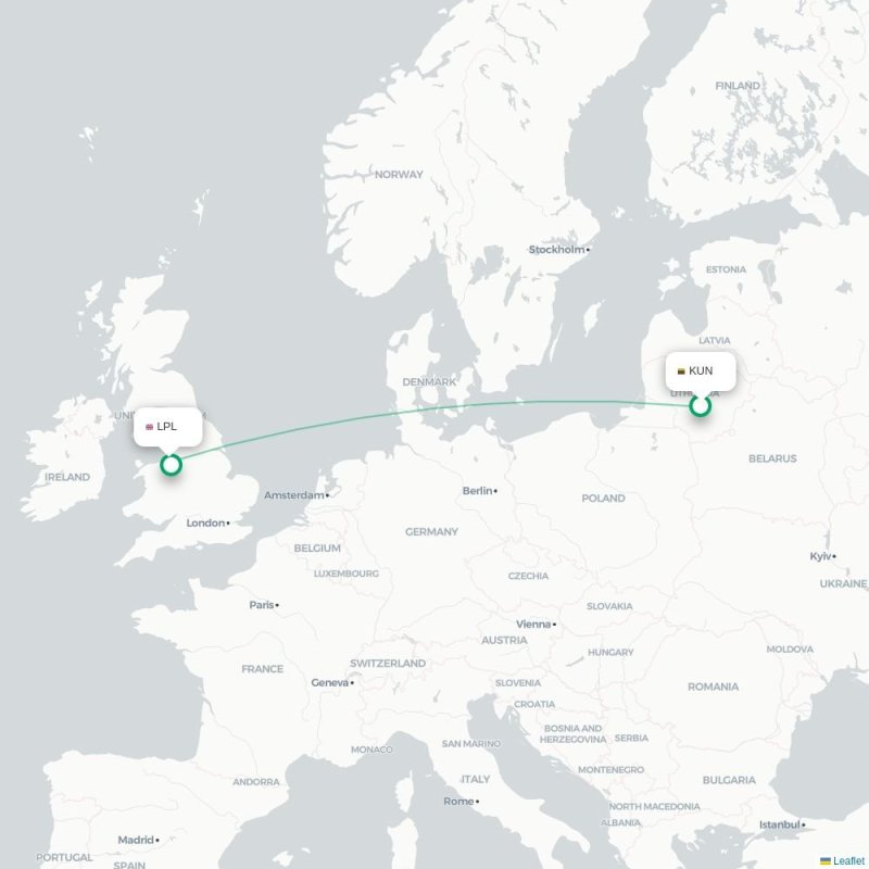 KUN - LPL route map