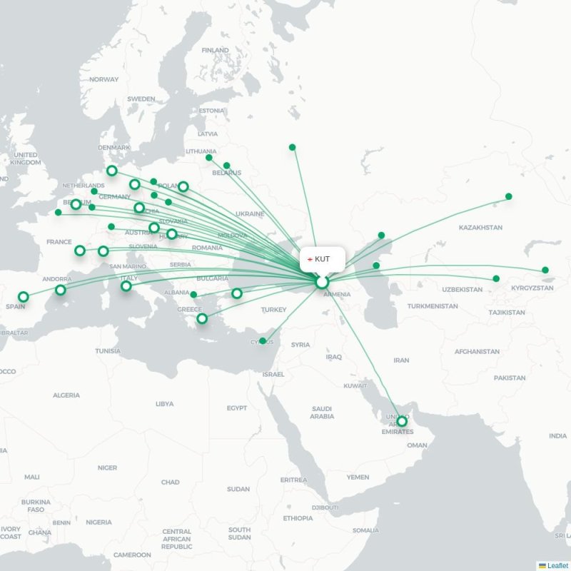 KUT - VCE route map