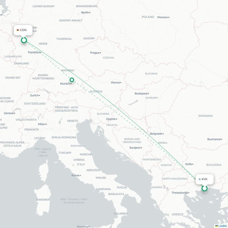 KVA - CGN route map