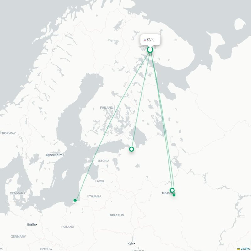 KVK - SVO route map