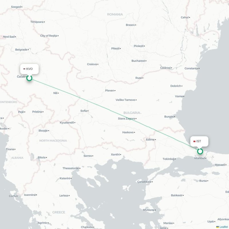 KVO - IST route map