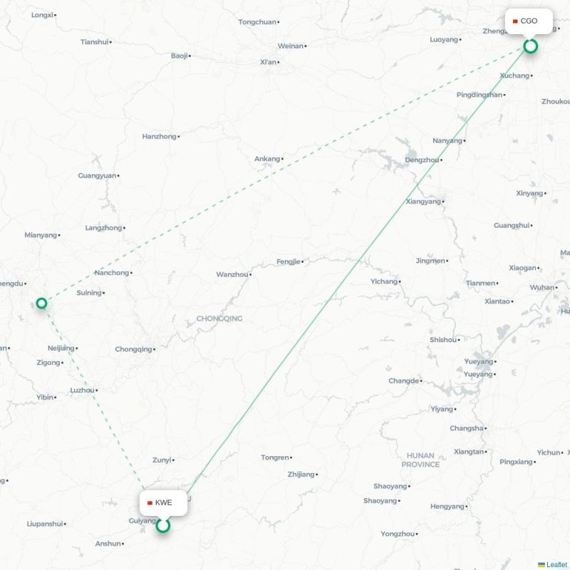 KWE - CGO route map