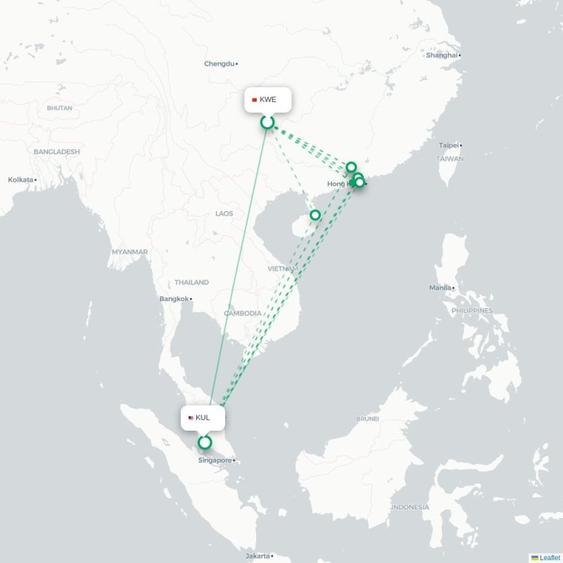 KWE - KUL route map