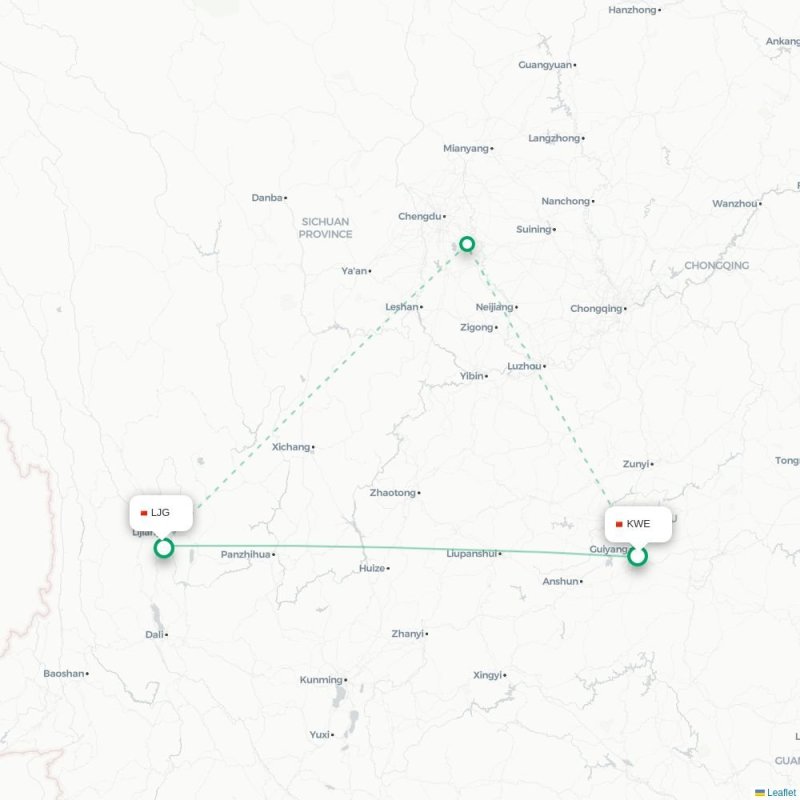KWE - LJG route map