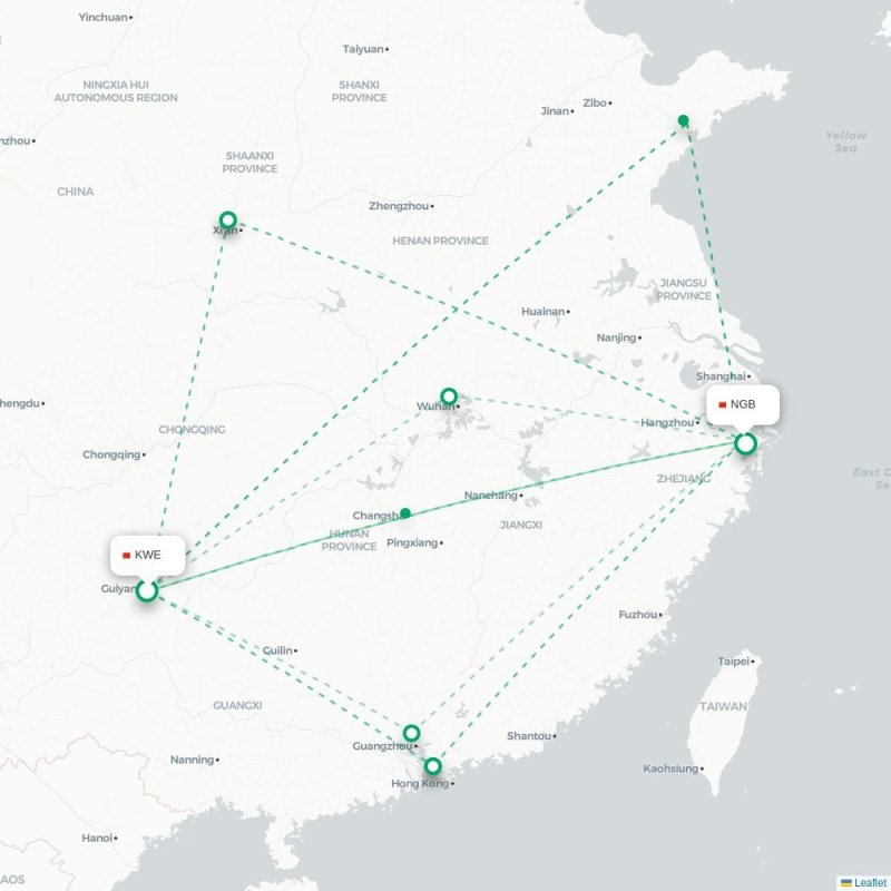 KWE - NGB route map