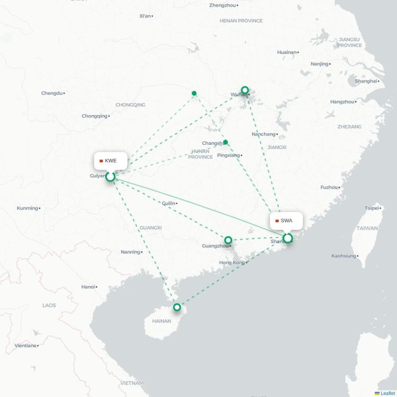KWE - SWA route map