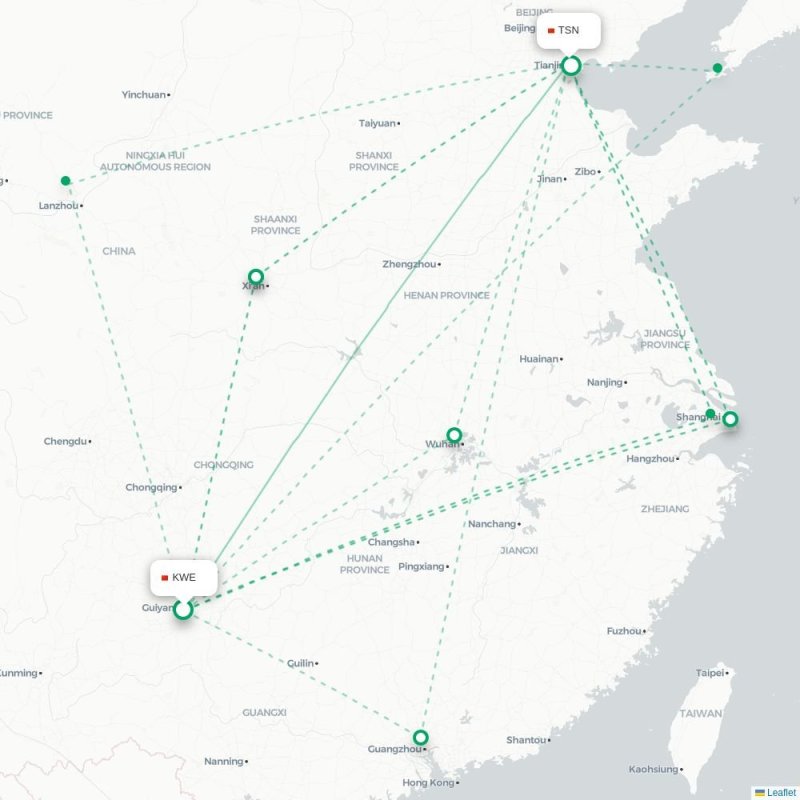 KWE - TSN route map