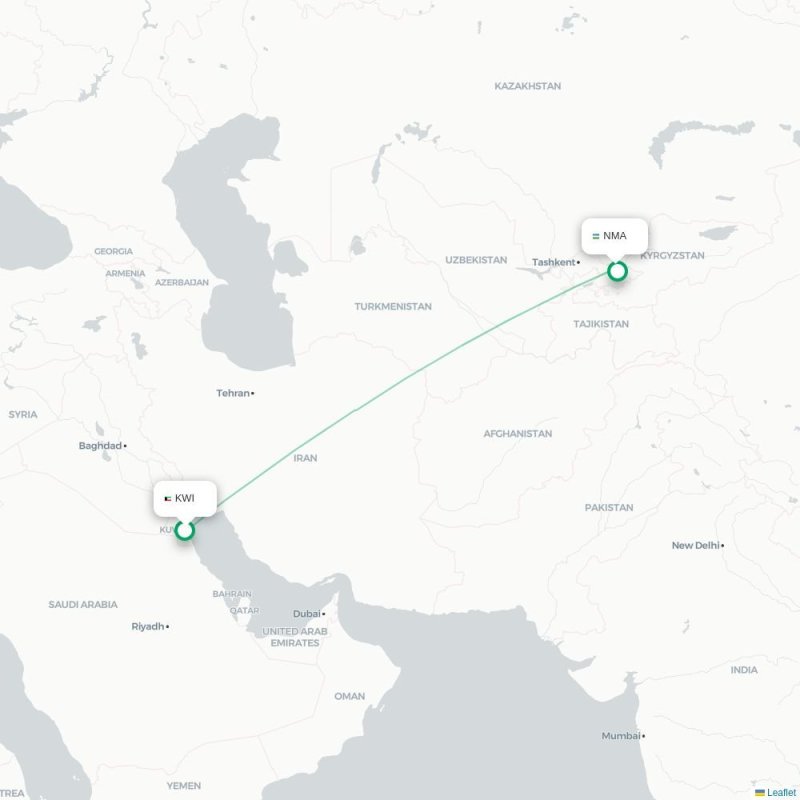 KWI - NMA route map