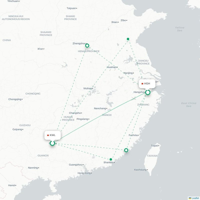 KWL - HGH route map