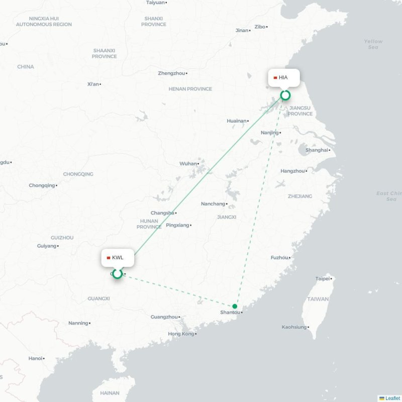 KWL - HIA route map