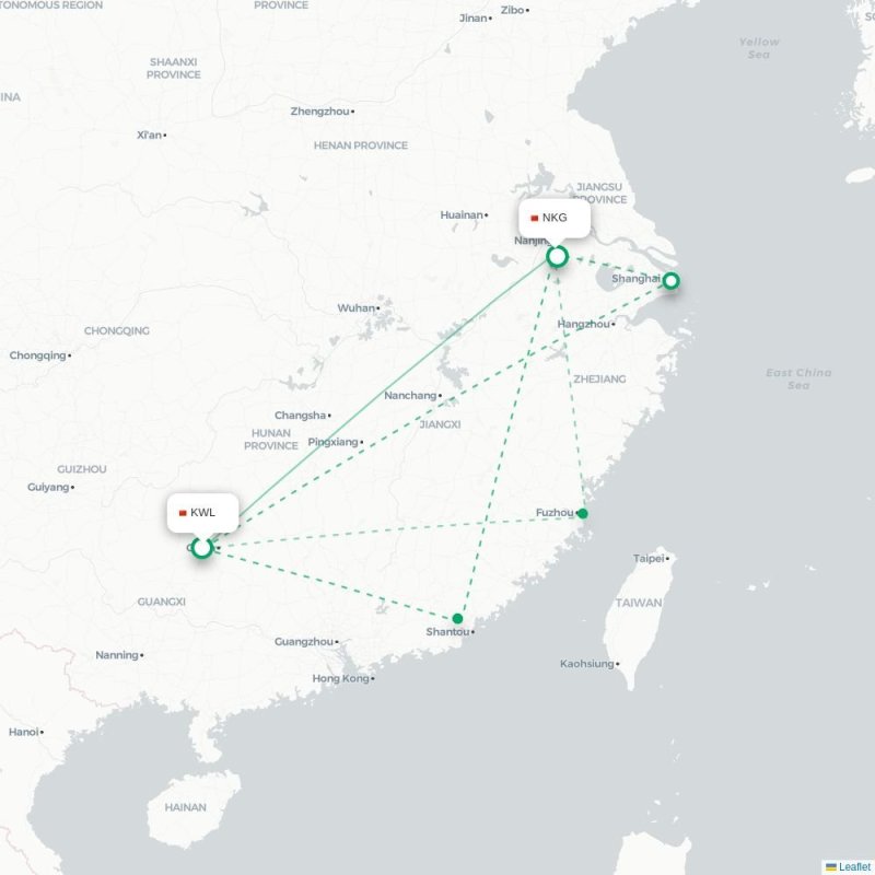 KWL - NKG route map