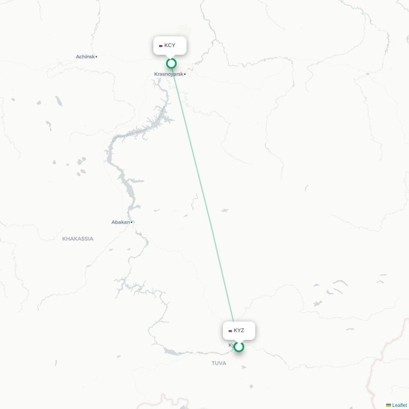 KYZ - KCY route map