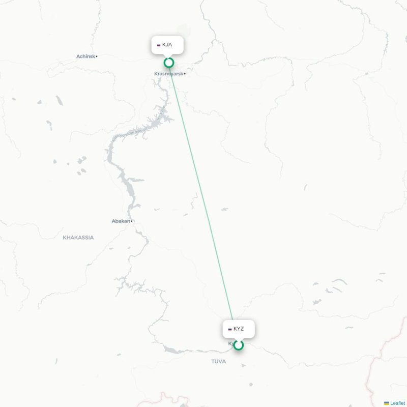 KYZ - KJA route map