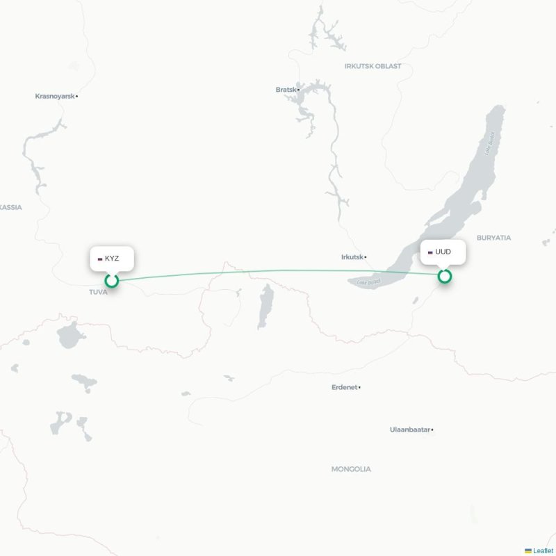 KYZ - UUD route map