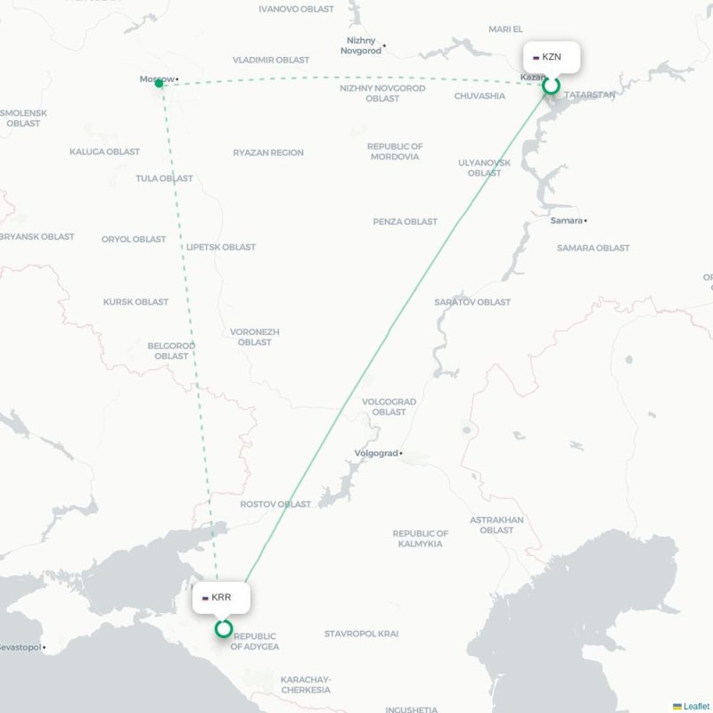 KZN - KRR route map