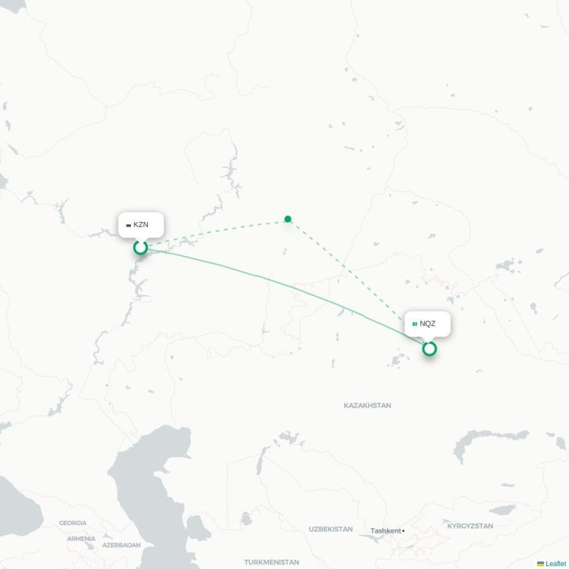 KZN - NQZ route map