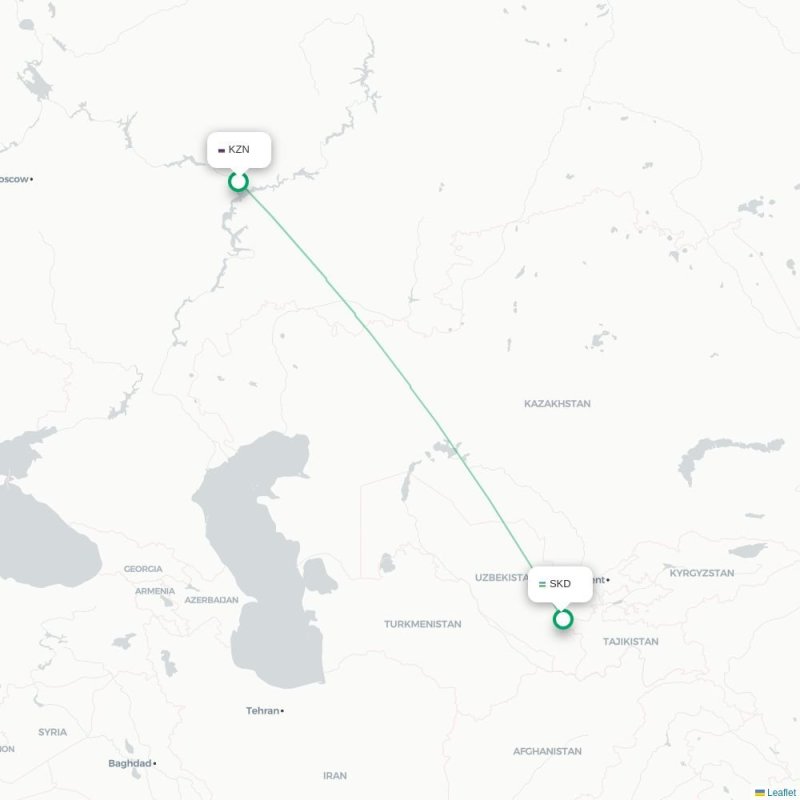 KZN - SKD route map
