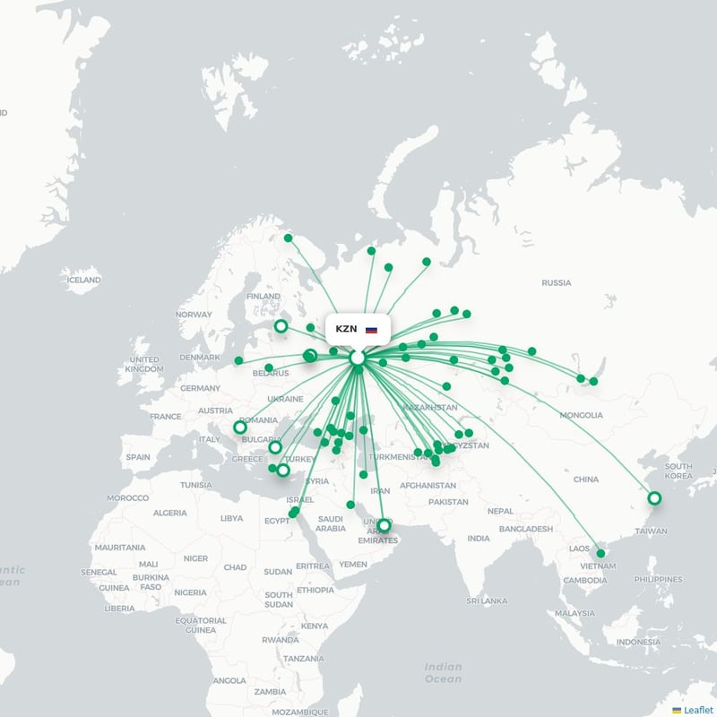 Route map Kazan  KZN 
